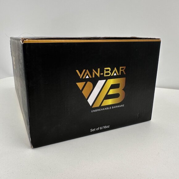 Van-Bar Unbreakable Barware 6 16 Ounce Stemless Reusable Plastic Wine Glasses - Picture 9 of 9